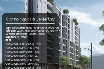 Căn hộ khách sạn thương mại Ngọc Hà Center City – Phường Hùng Vương, Phúc Yên, Vĩnh Phúc